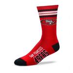 For Bare Feet San Francisco 49ers 4 Stripe Deuce Crew Socks - Thumbnail 2 of 2