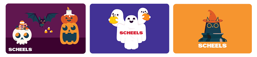 SHop scheels Halloween gift cards