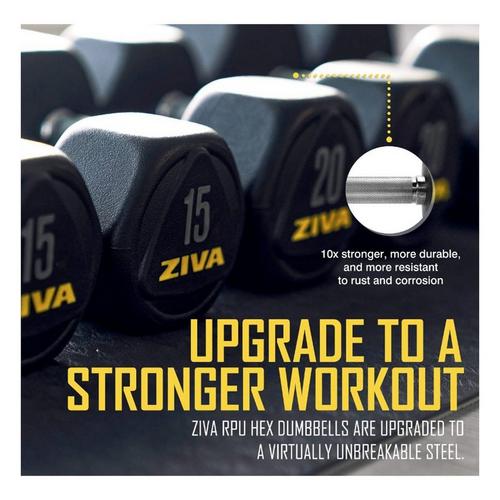 ZIVA Hexagon RPU Dumbbells 2 Pc. Set - Primary Image
