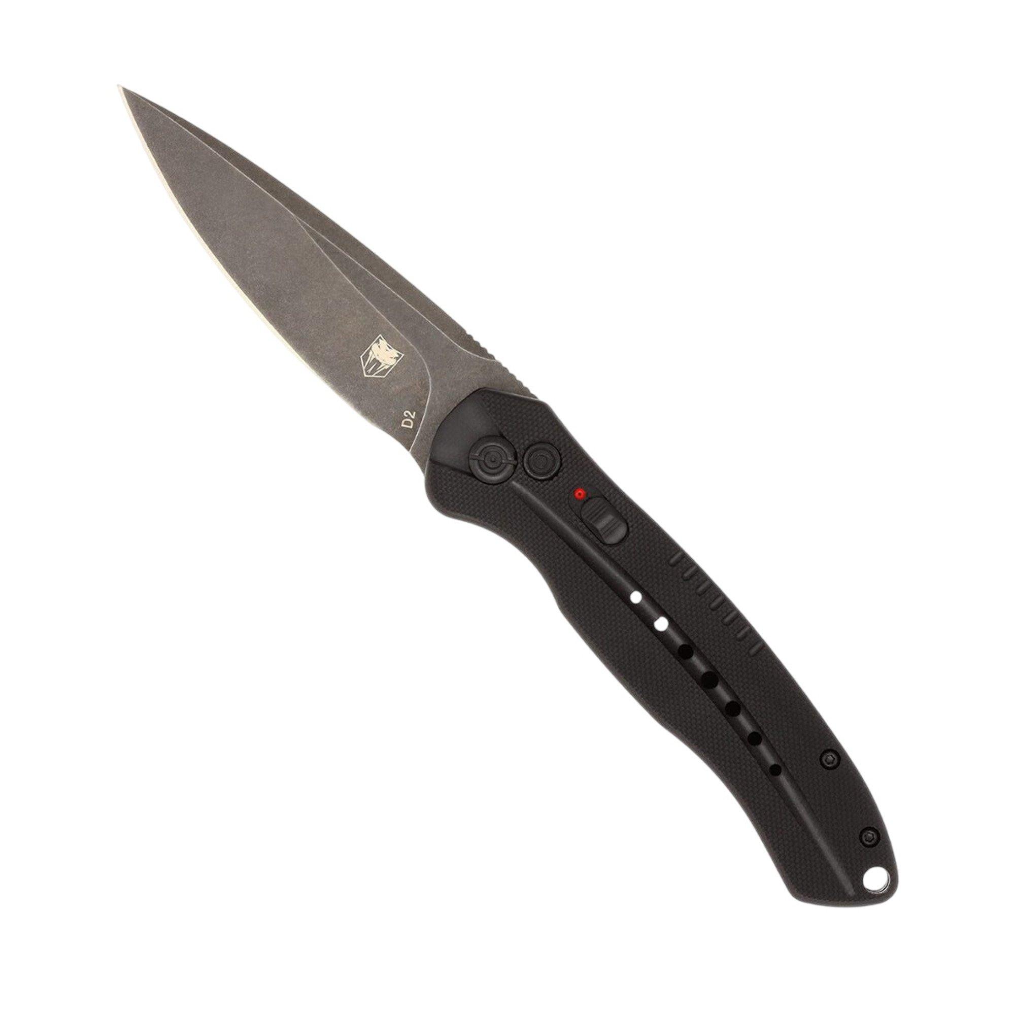 Cobratec Diablo D2 Stonewashed Folding Automatic Knife - CobraTec Knives