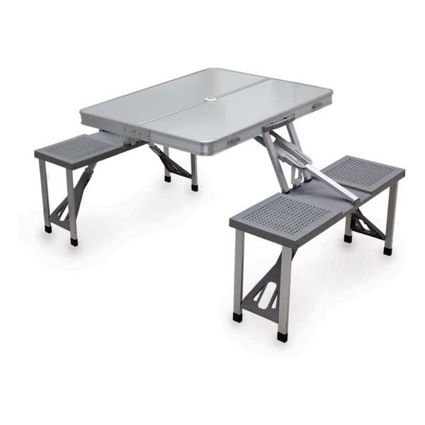 PICNIC TIME Aluminum Portable Folding Picnic Table & Seats