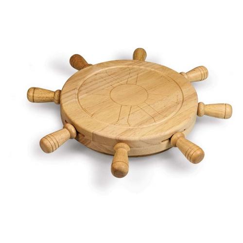 Picnic Time Mariner Lazy Susan Cheese Cutting Board & Tools Set - Primary Image