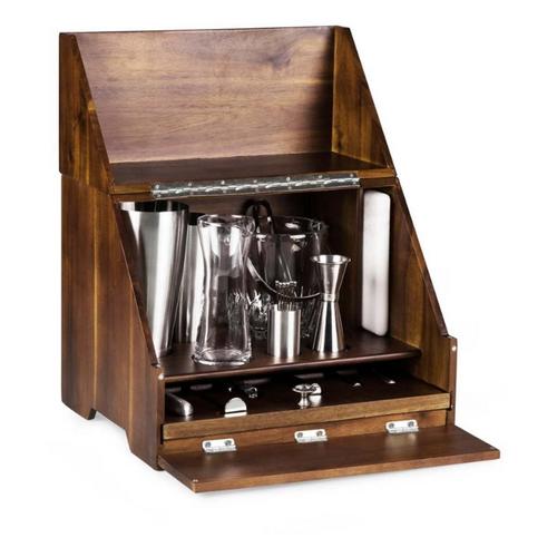 Picnic Time Madison Acacia Tabletop Bar Set - Primary Image