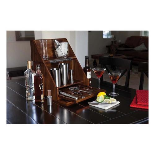 Picnic Time Madison Acacia Tabletop Bar Set - Primary Image