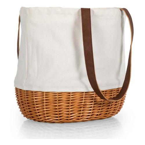 Picnic Time Coronado Canvas and Willow Basket Tote - Primary Image
