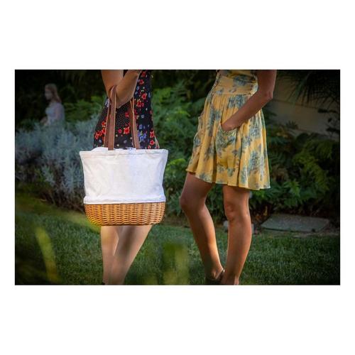 Picnic Time Coronado Canvas and Willow Basket Tote - Primary Image