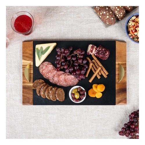 Picnic Time Covina Acacia and Slate Serving Tray - Primary Image