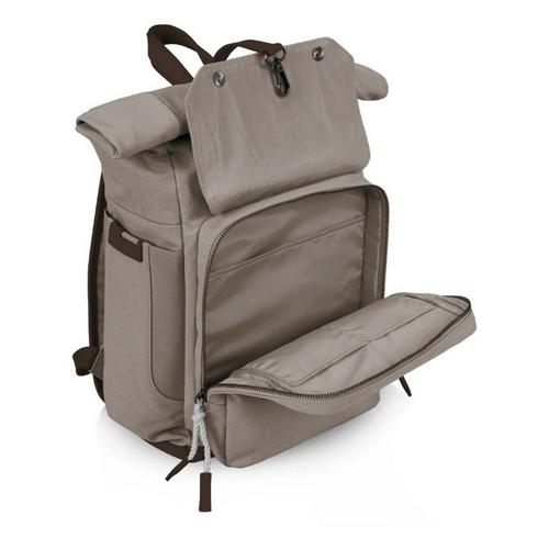 Picnic Time Carmel Roll Top Picnic Backpack Cooler with Utensil Set & Glass Water Bottles - Primary Image