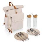 Picnic Time Carmel Roll Top Picnic Backpack Cooler with Utensil Set & Glass Water Bottles - Thumbnail 1 of 9