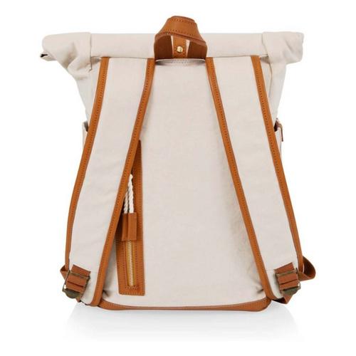 Picnic Time Carmel Roll Top Picnic Backpack Cooler with Utensil Set & Glass Water Bottles - Primary Image