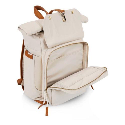 Picnic Time Carmel Roll Top Picnic Backpack Cooler with Utensil Set & Glass Water Bottles - Primary Image