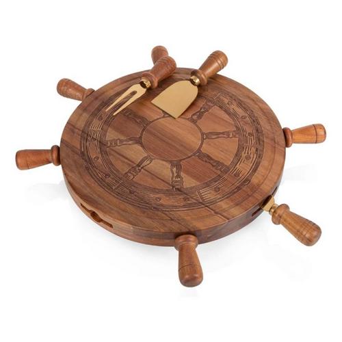 Picnic Time Helmsman Lazy Susan Cheese Board & Tool Set - Primary Image