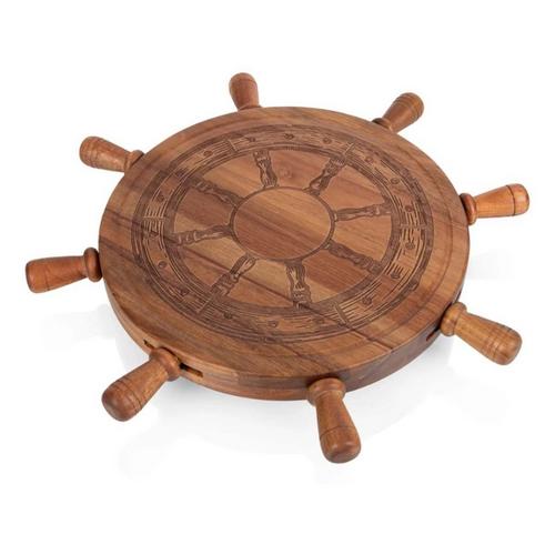 Picnic Time Helmsman Lazy Susan Cheese Board & Tool Set - Primary Image