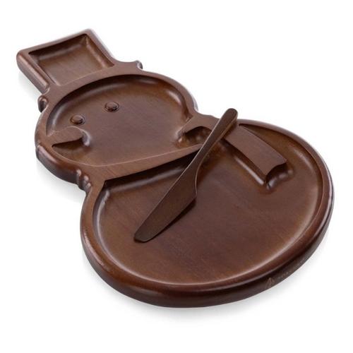 Picnic Time Reversible Snowman Sectioned Serving Tray & Knife - Primary Image