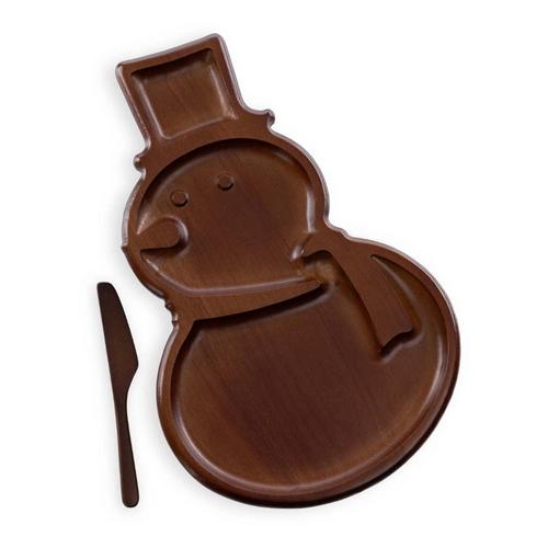 Picnic Time Reversible Snowman Sectioned Serving Tray & Knife - Primary Image