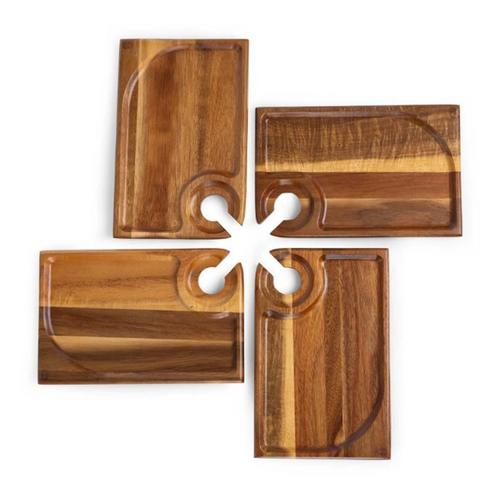 Picnic Time Rectangle Wine Appetizer Plate Set of 4 - Primary Image