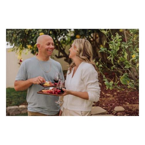 Picnic Time Rectangle Wine Appetizer Plate Set of 4 - Primary Image