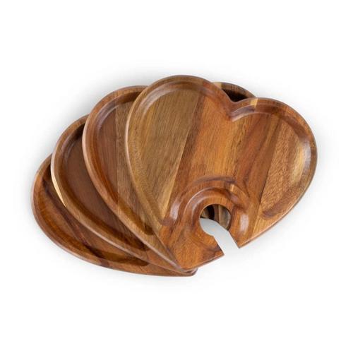 Picnic Time Heart Shaped Wine Appetizer Plate Set of 4 - Primary Image