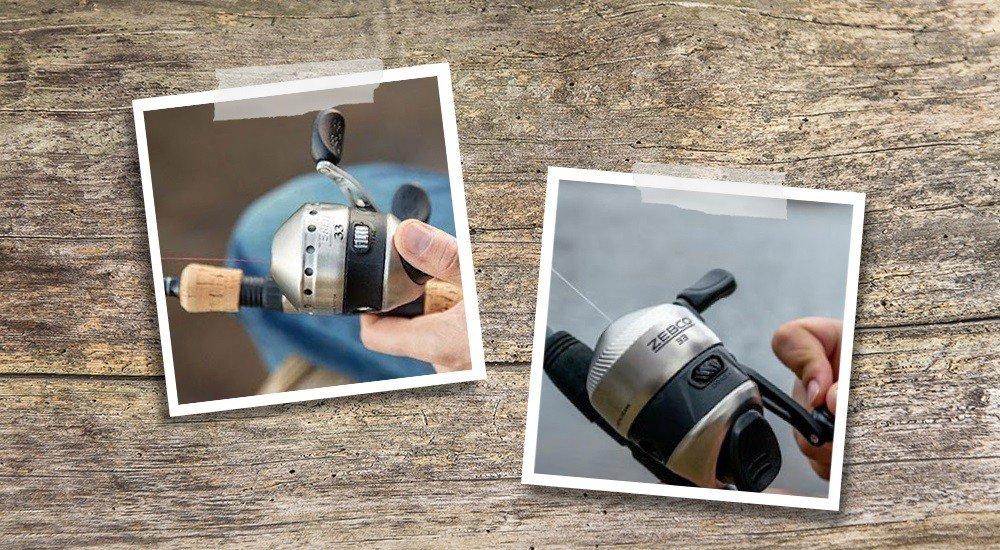 two spingcast reels being used by anglers