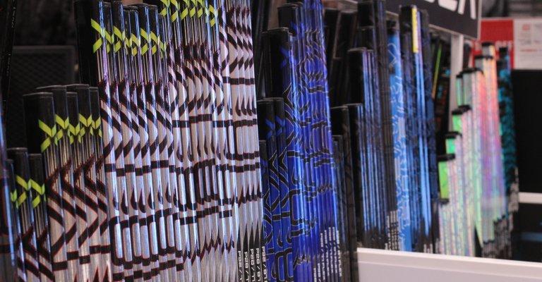 the setup of hockey sticks