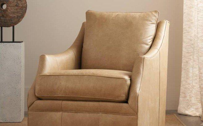 a leather chair in a living room