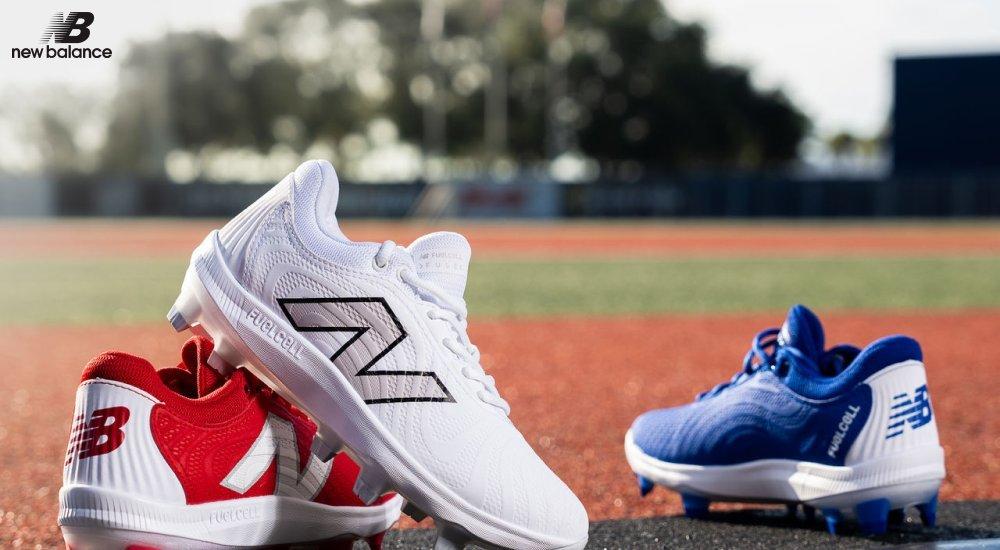 three cleats on a baseball field