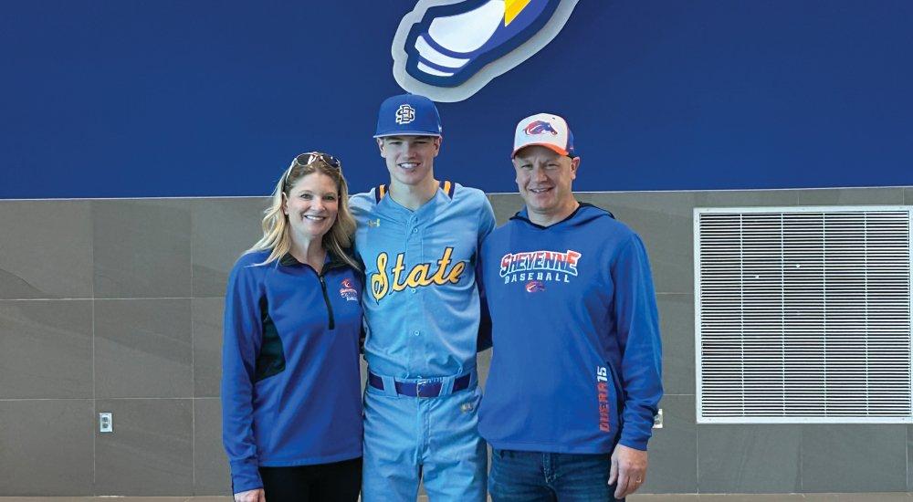 baseball player with his parents