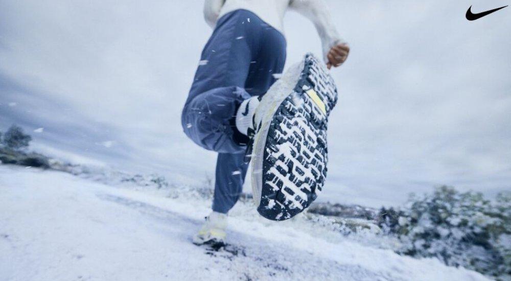 someone running in the snow