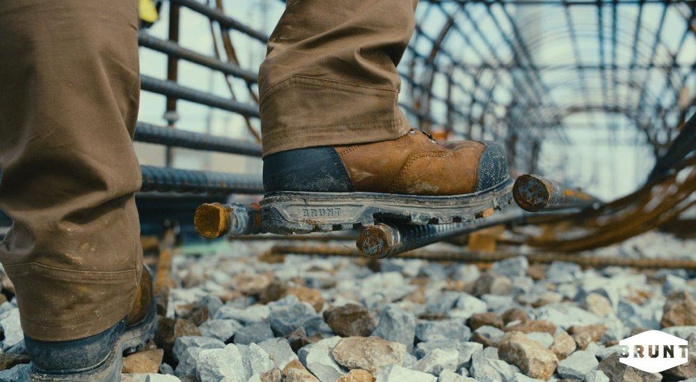person wearing a pair of Brunt boots at the jobsite