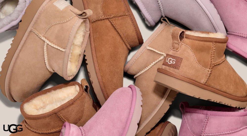 An assortment of girls' ugg ultra mini boots