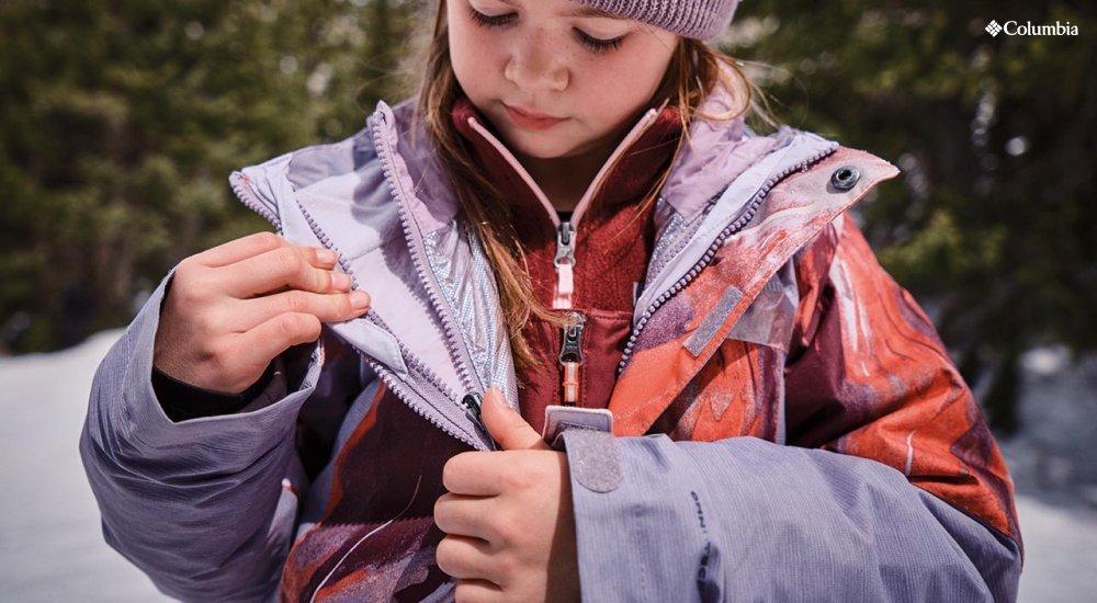 A girl in a Columbia jacket