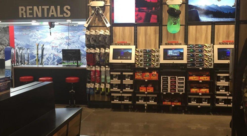 a view of our rental shop with self serve kiosks