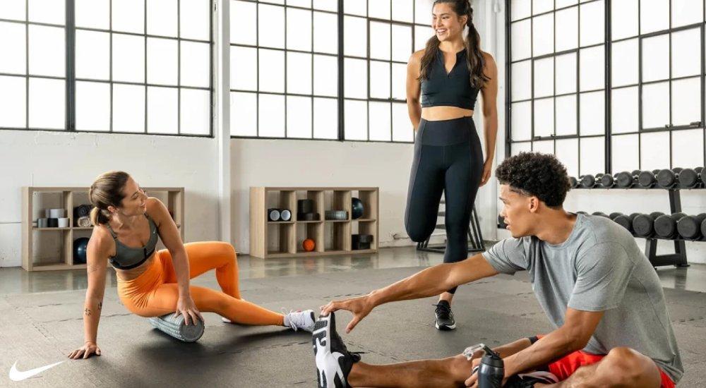 a group of people stretching before a workout