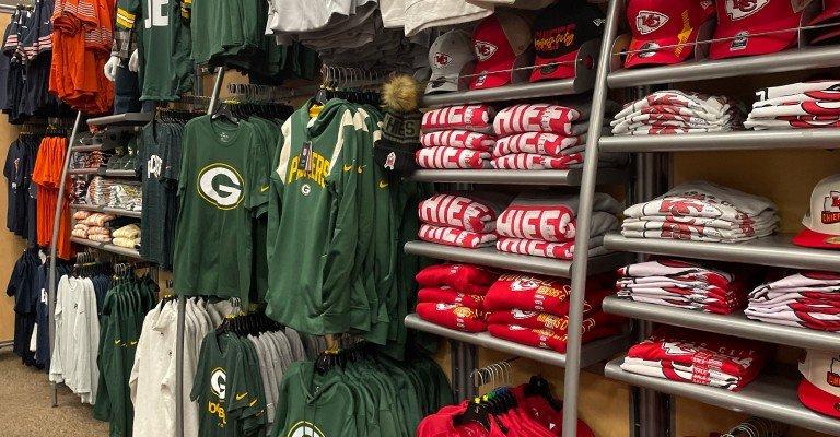 various nfl team gear at lincoln scheels