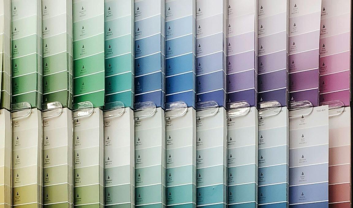 a variety of paint swatches