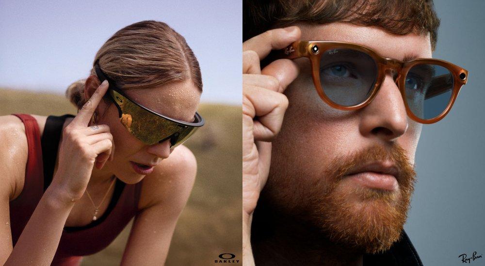 a woman and a man wearing ai sunglasses