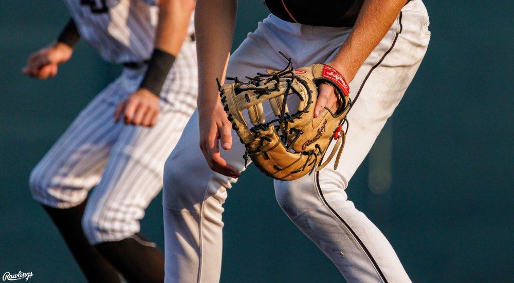 baseball player with baseball glove during a game