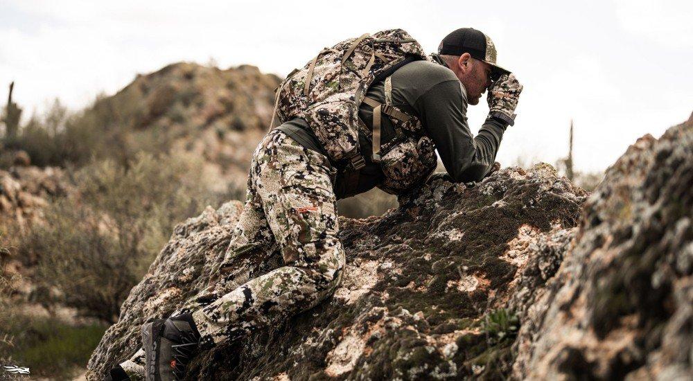 a hunter using SITKA gear when on a western hunt