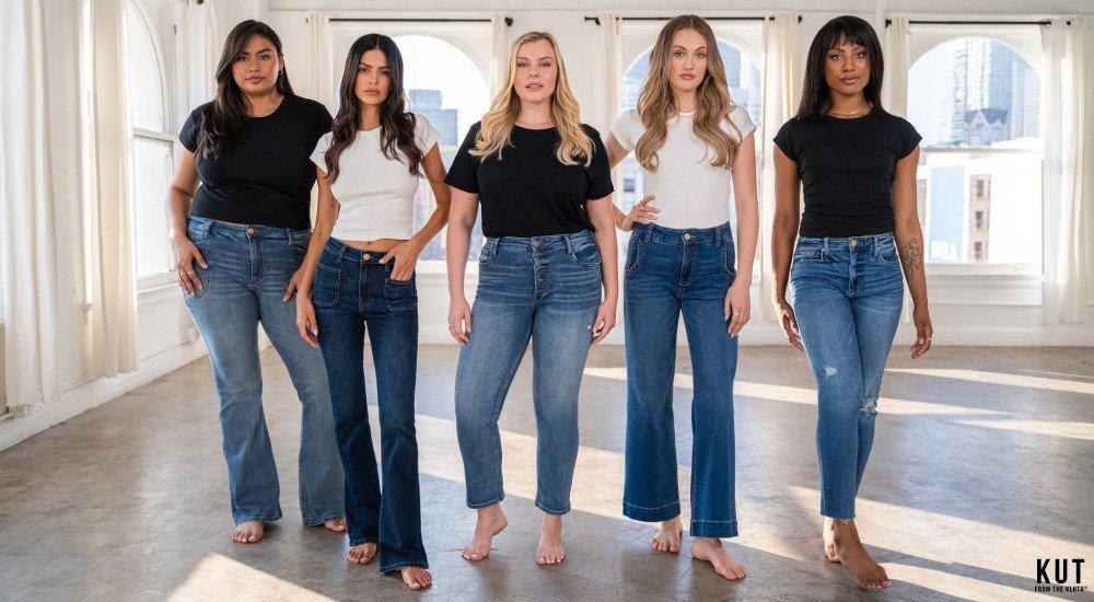 five women wearing a pair of KUT jeans