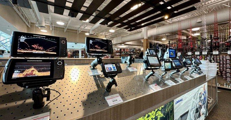 fish finders at the appleton scheels fishing shop