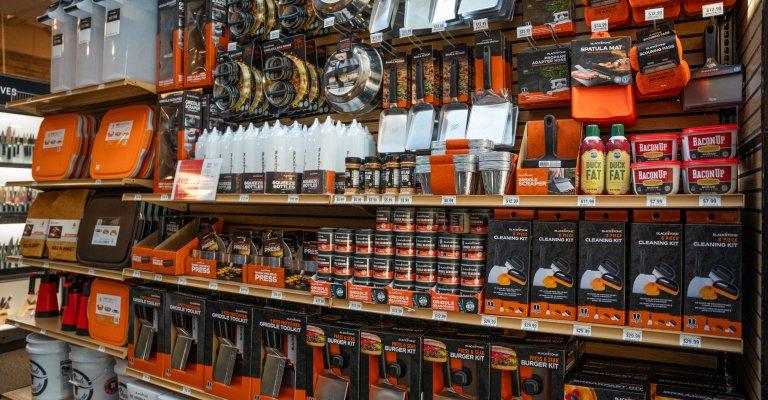 A variety of cooking accessories on display at SCHEELS.