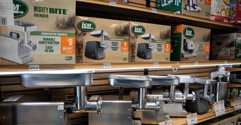 A variety of food processing equipment on display at SCHEELS.