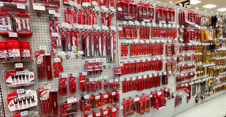 A wall of hardware essentials