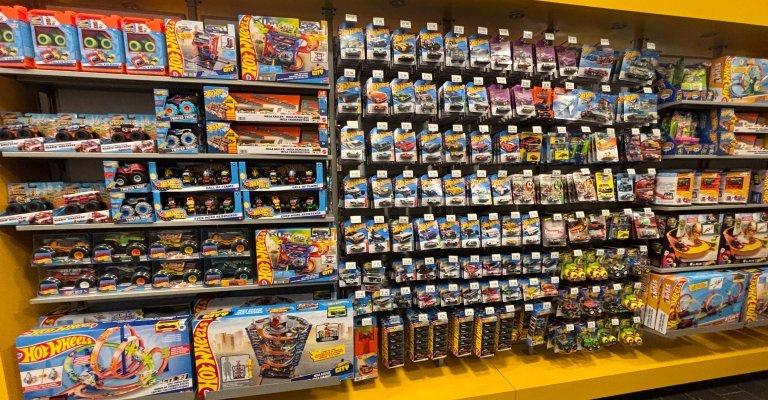 a variety of hot wheels cars on display at SCHEELS