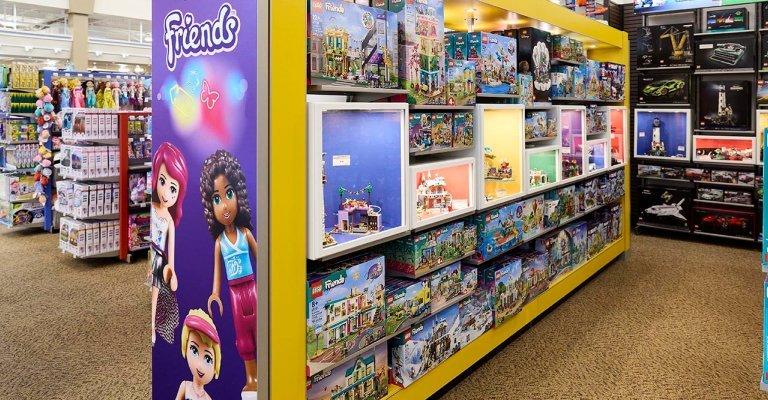 a variety of lego sets on display at SCHEELS