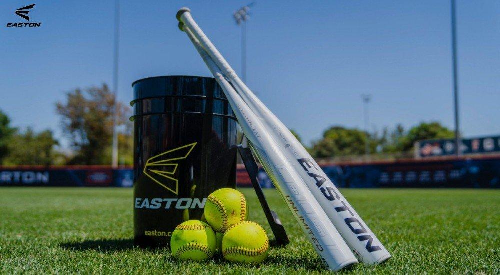 softballs and softball bats sitting on the grass