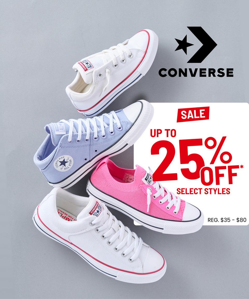 Save up to 25% off select Converse sneakers