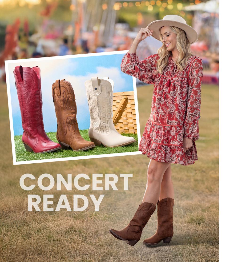 Get summer concert ready with boots, sneakers and more.