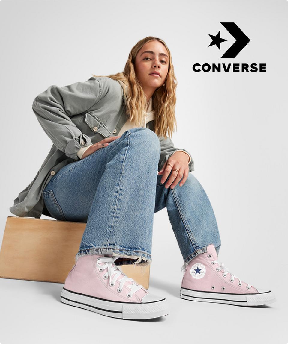 Step out in a sneaker icon with Converse.