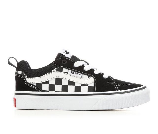 Boys' Vans Little Kid & Big Kid Filmore Skate Shoes in Blk/Wht/Check color